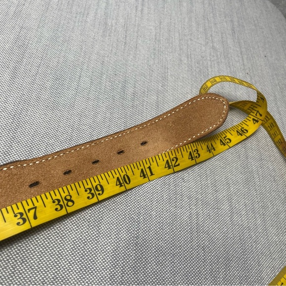 Vintage Livingston Wells&Co Nautical Gold Dealers w/Tooled Leather Hibiscus Belt - Picture 10 of 14